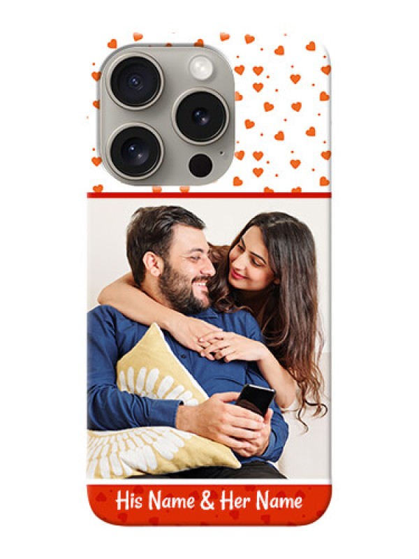 Custom iPhone 15 Pro Phone Back Covers: Orange Love Symbol Design