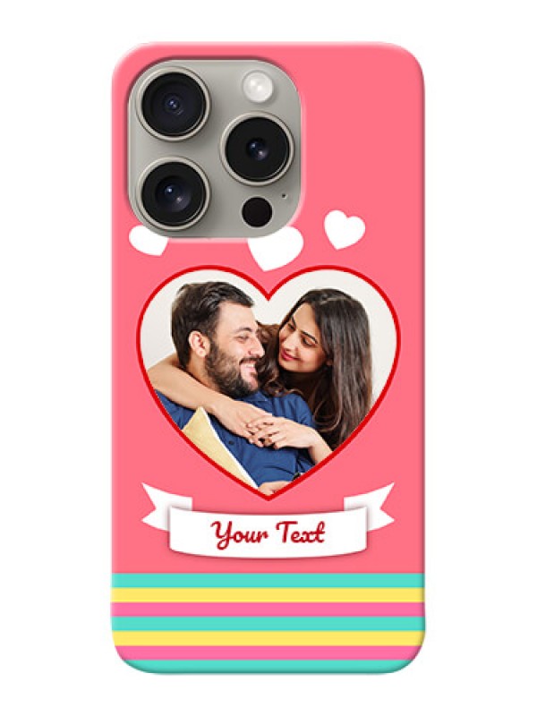 Custom iPhone 15 Pro Personalised mobile covers: Love Doodle Design
