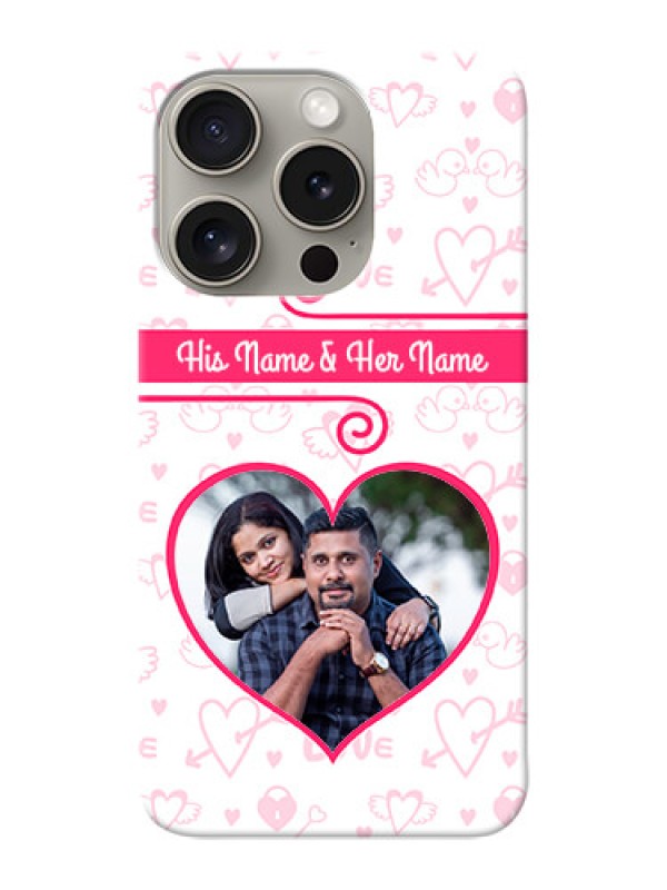 Custom iPhone 15 Pro Personalized Phone Cases: Heart Shape Love Design