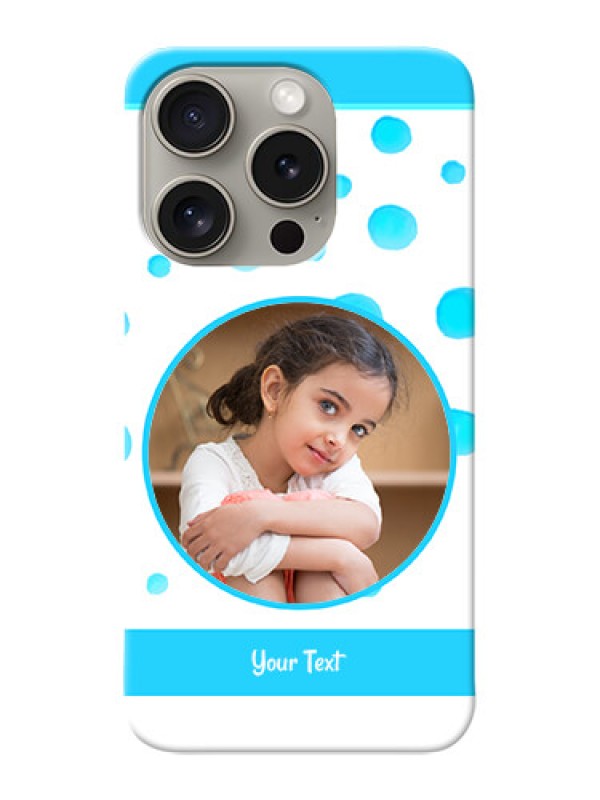 Custom iPhone 15 Pro Custom Phone Covers: Blue Bubbles Pattern Design