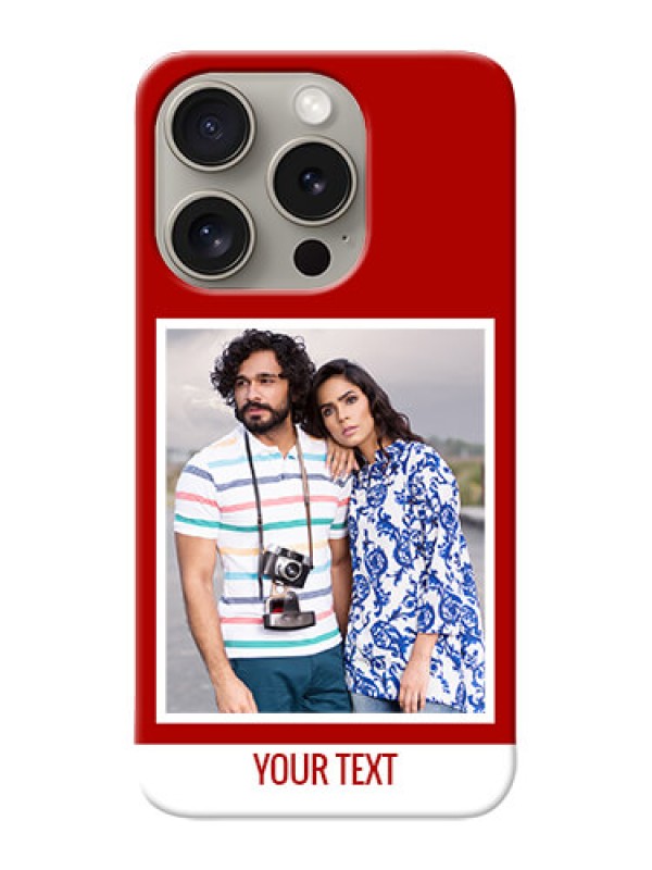 Custom iPhone 15 Pro mobile phone covers: Simple Red Color Design