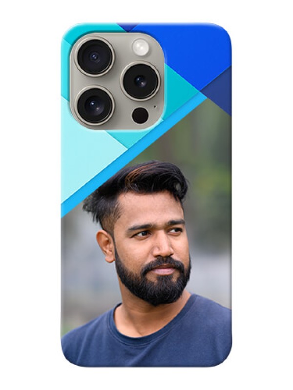 Custom iPhone 15 Pro Phone Cases Online: Blue Abstract Cover Design