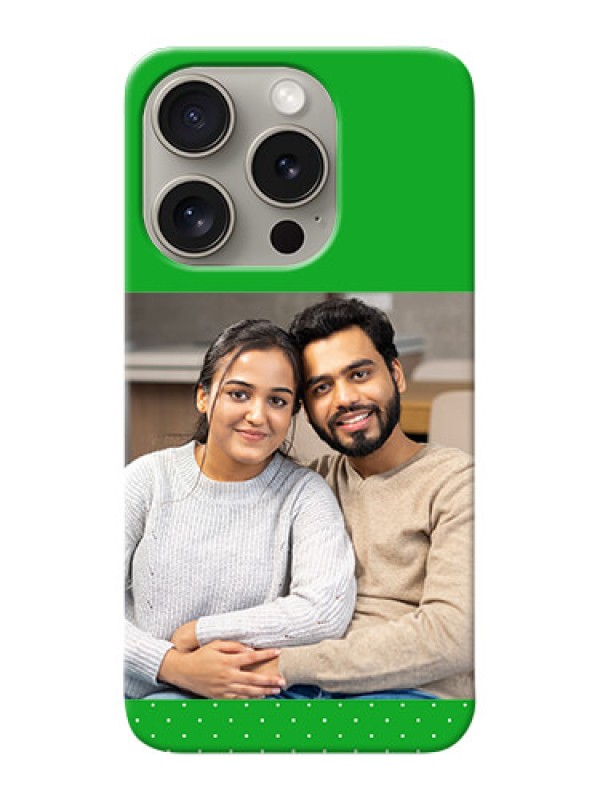 Custom iPhone 15 Pro Personalised mobile covers: Green Pattern Design