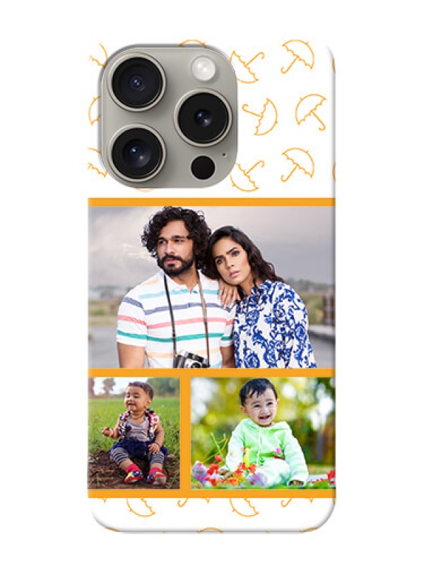 Custom iPhone 15 Pro Personalised Phone Cases: Yellow Pattern Design