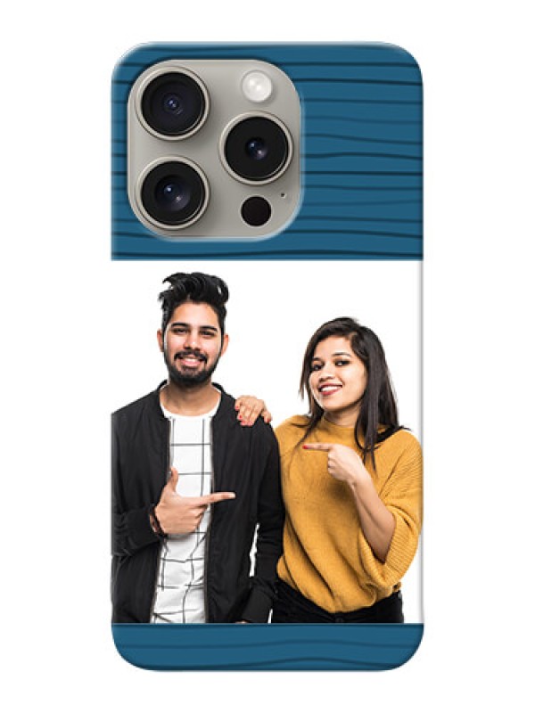 Custom iPhone 15 Pro Custom Phone Cases: Blue Pattern Cover Design