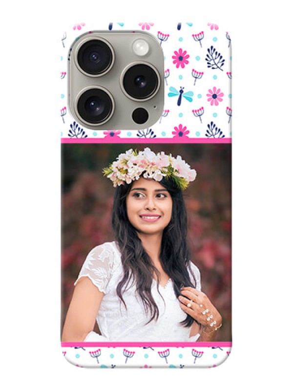 Custom iPhone 15 Pro Mobile Covers: Colorful Flower Design