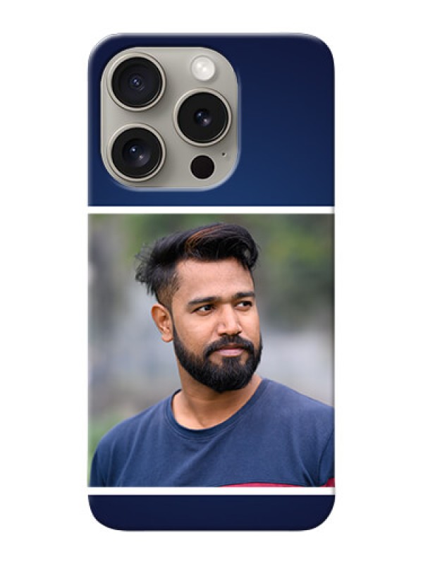 Custom iPhone 15 Pro Mobile Cases: Simple Royal Blue Design