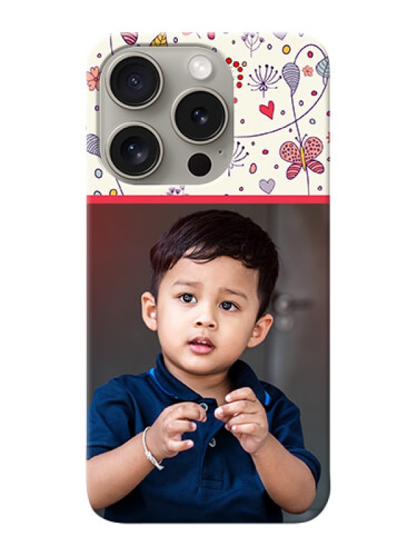 Custom iPhone 15 Pro phone back covers: Premium Floral Design