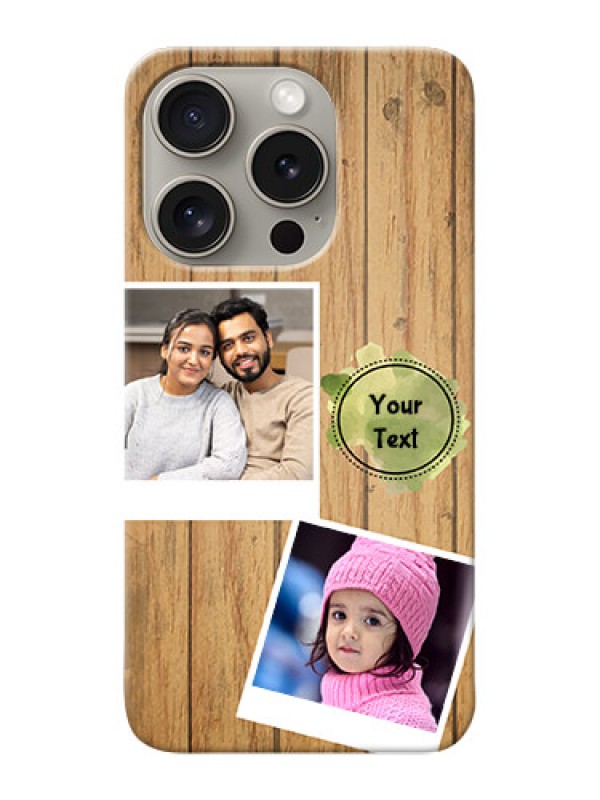 Custom iPhone 15 Pro Custom Mobile Phone Covers: Wooden Texture Design