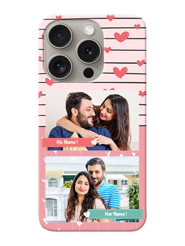 Custom iPhone 15 Pro custom mobile covers: Photo with Heart Design