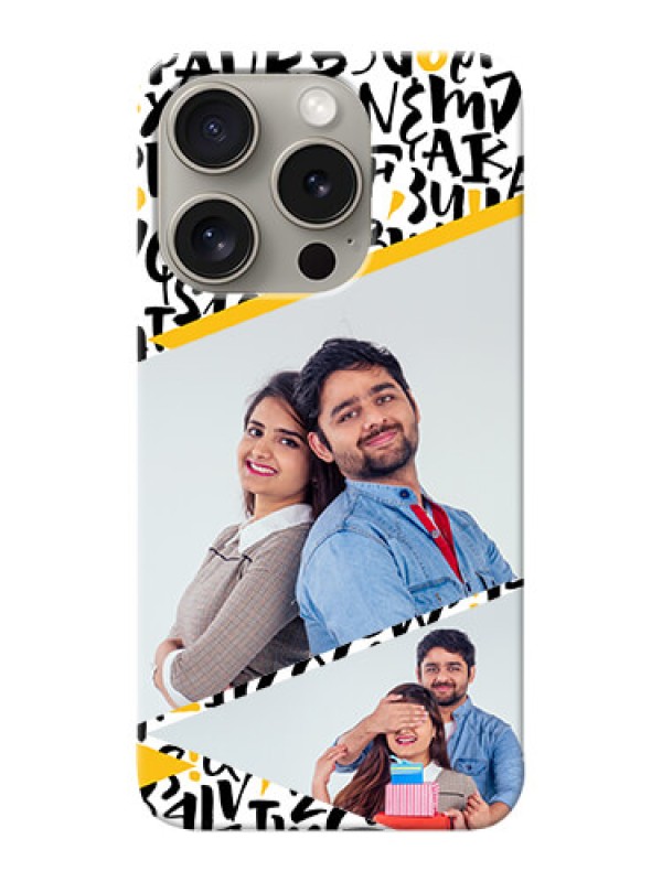 Custom iPhone 15 Pro Phone Back Covers: Letters Pattern Design