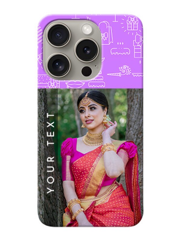 Custom iPhone 15 Pro Personalized Phone Cases: Birthday Icons Design