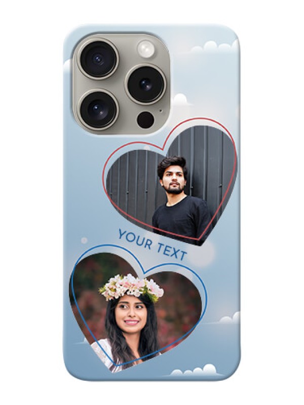 Custom iPhone 15 Pro Phone Cases: Blue Color Couple Design