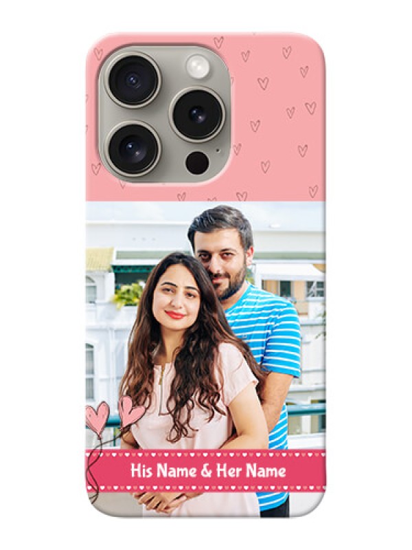 Custom iPhone 15 Pro phone back covers: Love Design Peach Color