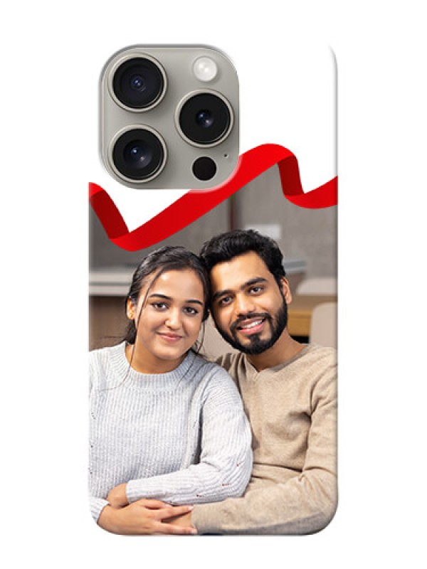 Custom iPhone 15 Pro custom phone cases: Red Ribbon Frame Design