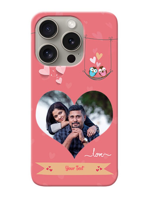 Custom iPhone 15 Pro custom phone covers: Peach Color Love Design
