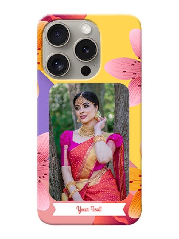 Custom iPhone 15 Pro Mobile Covers: 3 Image With Vintage Floral Design