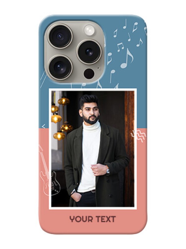 Custom iPhone 15 Pro Phone Back Covers with Color Musical Note Design