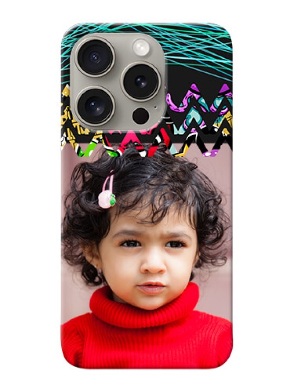 Custom iPhone 15 Pro personalized phone covers: Neon Abstract Design