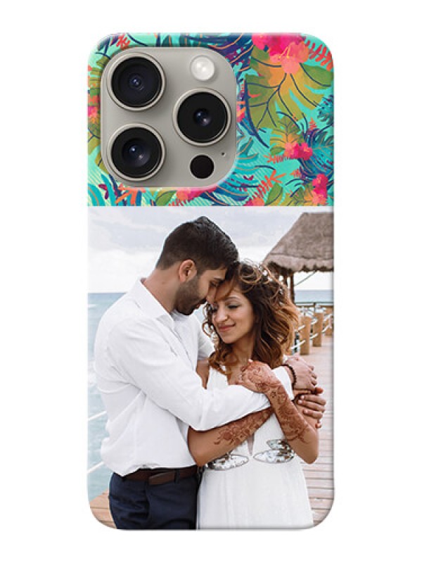 Custom iPhone 15 Pro Personalized Phone Cases: Watercolor Floral Design