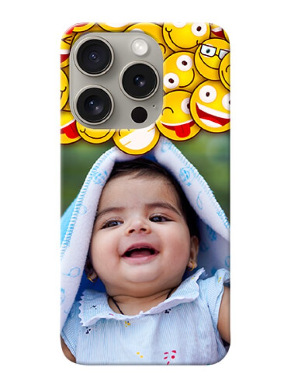 Custom iPhone 15 Pro Custom Phone Cases with Smiley Emoji Design