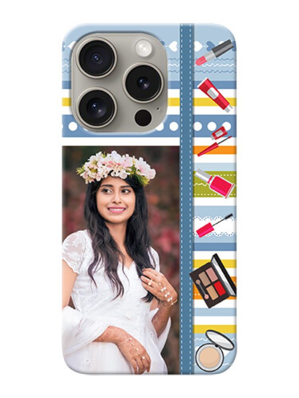 Custom iPhone 15 Pro Personalized Mobile Cases: Makeup Icons Design