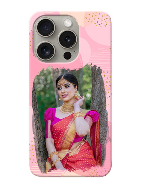 Custom iPhone 15 Pro Phone Covers for Girls: Gold Glitter Splash Design