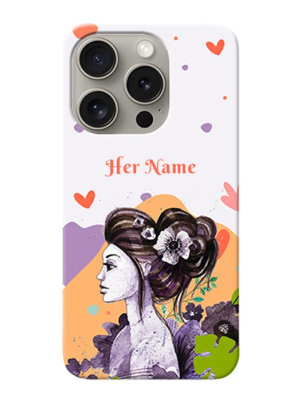 Custom iPhone 15 Pro Personalized Phone Case with Woman And Nature Design