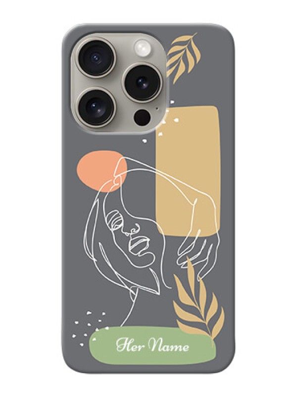 Custom iPhone 15 Pro Custom Phone Case with Gazing Woman line art Design