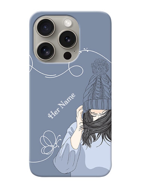 Custom iPhone 15 Pro Custom Mobile Case with Girl in winter outfit Design