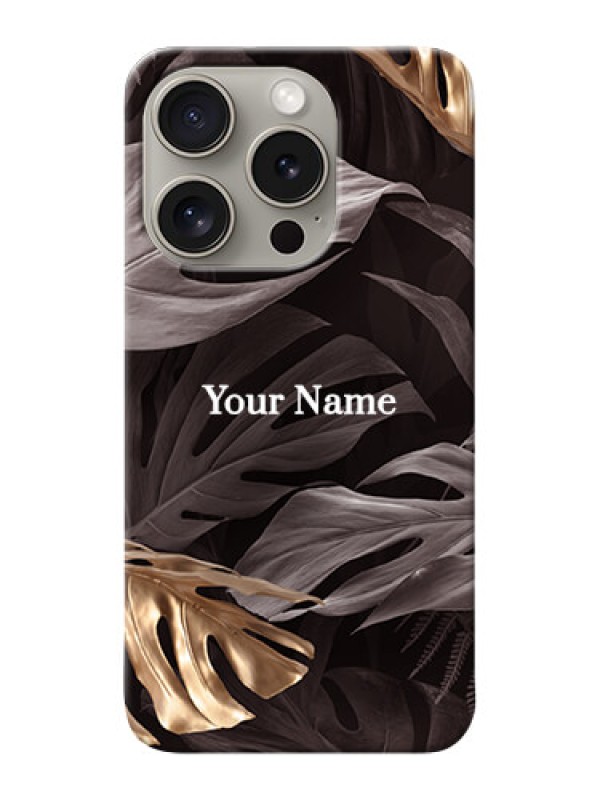 Custom iPhone 15 Pro Personalised Phone Case with Wild Leaves digital paint Design