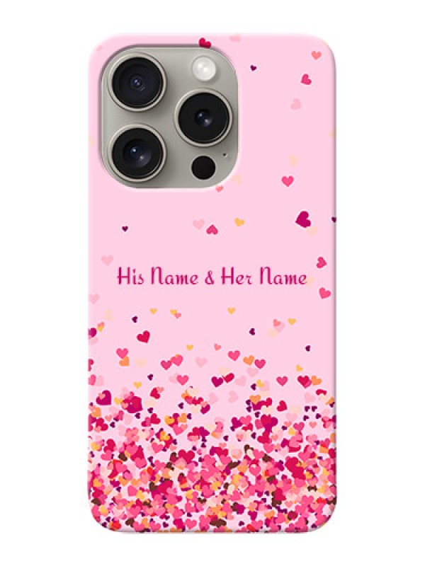 Custom iPhone 15 Pro Photo Printing on Case with Floating Hearts Design