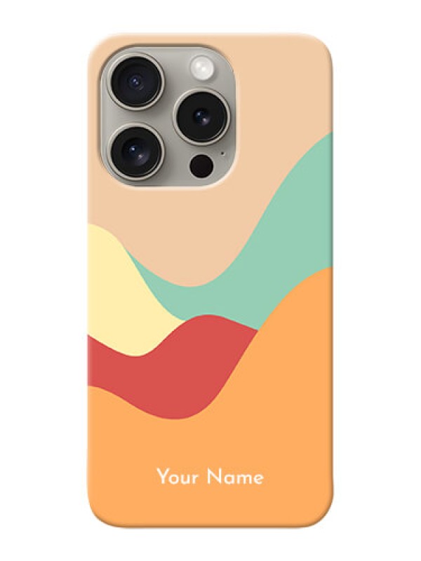 Custom iPhone 15 Pro Personalized Phone Case with Ocean Waves Multiwithcolour Design