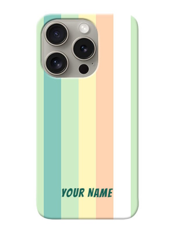 Custom iPhone 15 Pro Photo Printing on Case with Multiwithcolour Stripes Design