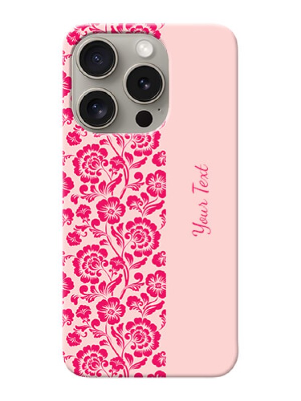 Custom iPhone 15 Pro Custom Phone Case with Attractive Floral Pattern Design