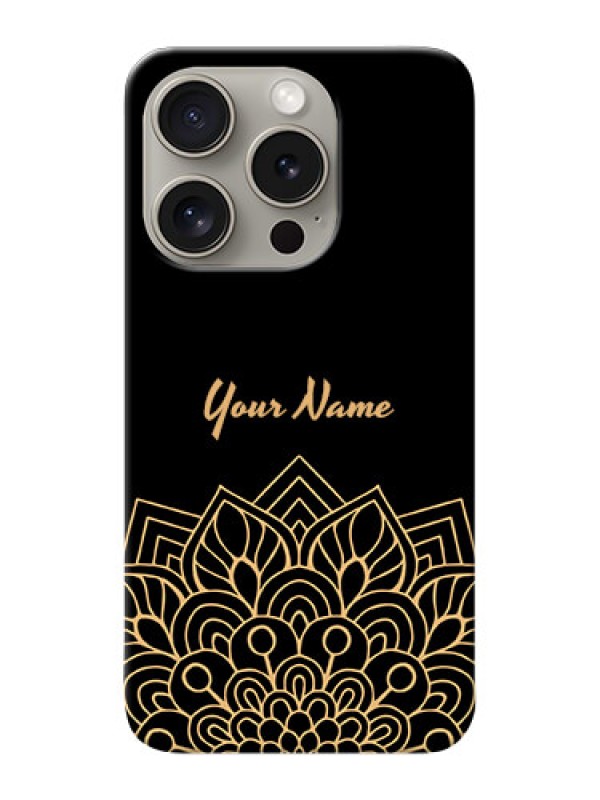 Custom iPhone 15 Pro Custom Phone Case with Golden mandala Design