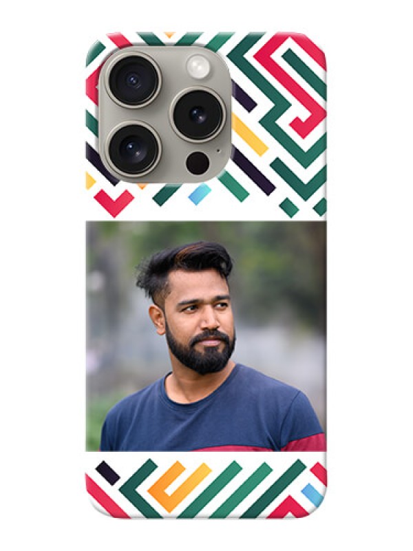 Custom iPhone 15 Pro Personalized Phone Case with Colorful Maze Pattern Design