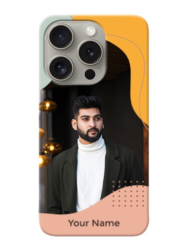 Custom iPhone 15 Pro Personalized Phone Case with Triwithcoloured overlay design