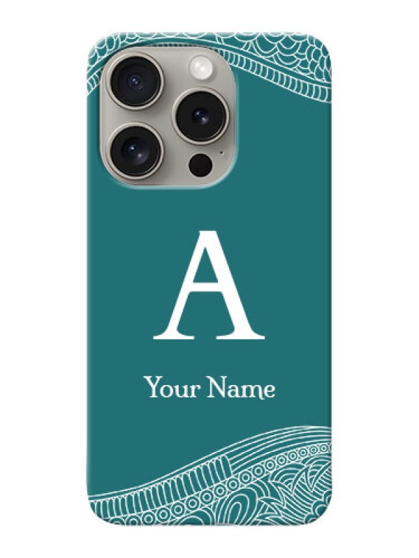Custom iPhone 15 Pro Personalized Phone Case with line art pattern with custom name Design