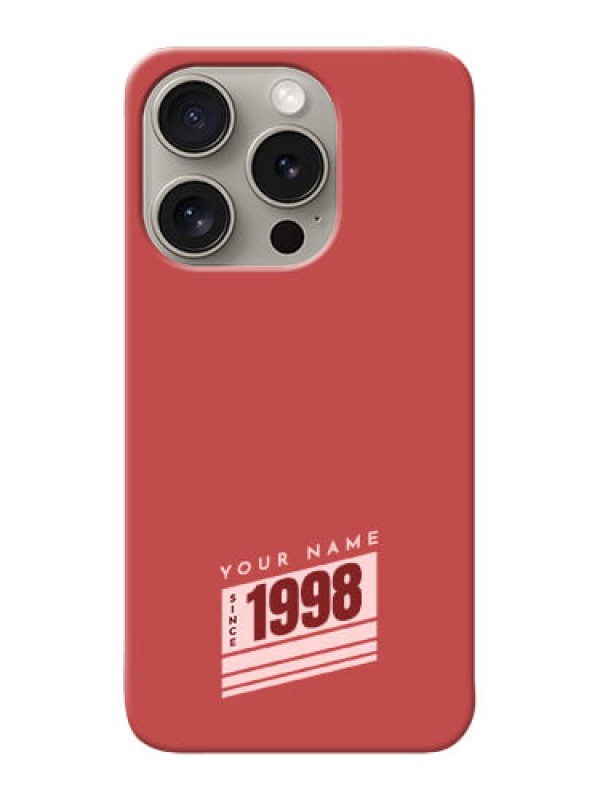 Custom iPhone 15 Pro Custom Phone Case with Red custom year of birth Design