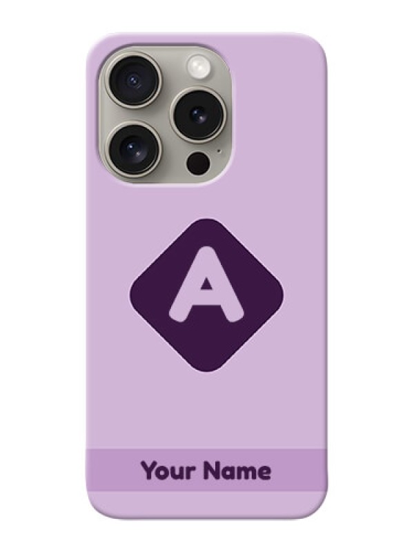 Custom iPhone 15 Pro Custom Mobile Case with Custom Letter in curved badge Design