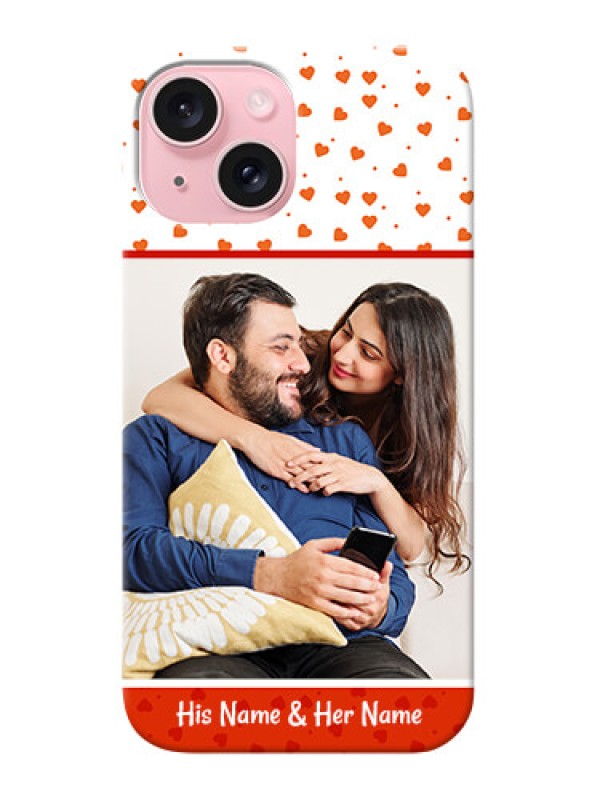 Custom iPhone 15 Phone Back Covers: Orange Love Symbol Design