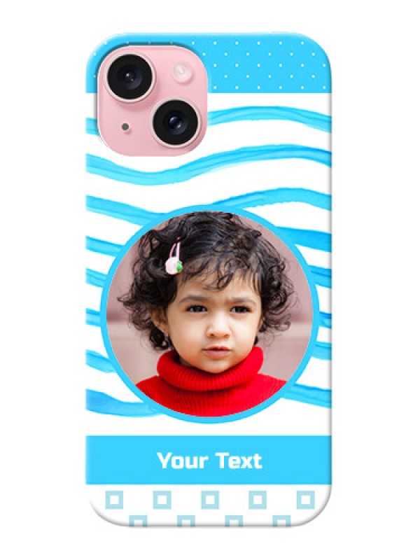 Custom iPhone 15 phone back covers: Simple Blue Case Design