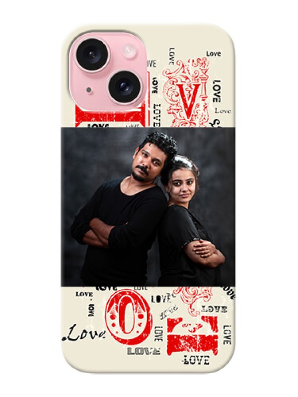 Custom iPhone 15 mobile cases online: Trendy Love Design Case