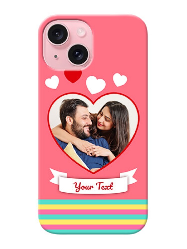 Custom iPhone 15 Personalised mobile covers: Love Doodle Design