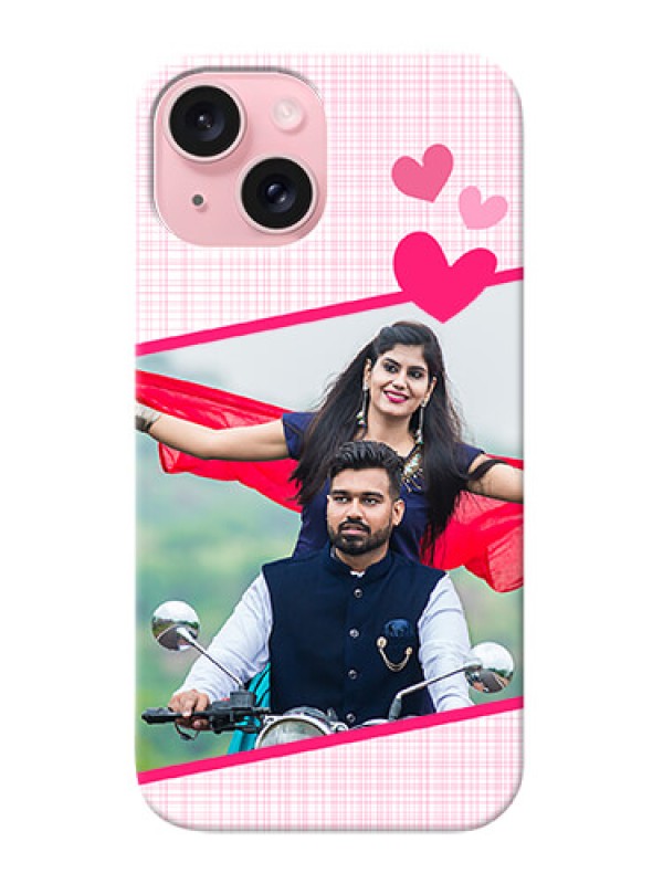 Custom iPhone 15 Personalised Phone Cases: Love Shape Heart Design