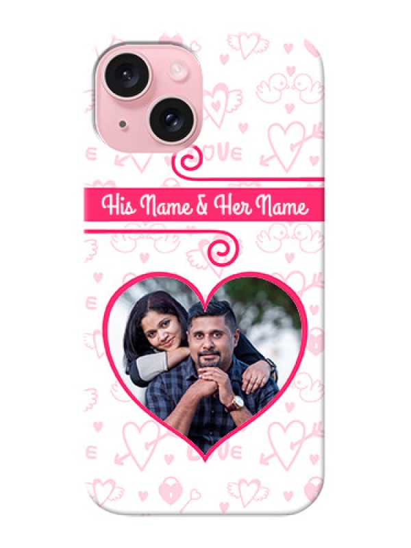 Custom iPhone 15 Personalized Phone Cases: Heart Shape Love Design