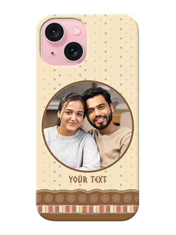 Custom iPhone 15 Mobile Cases: Brown Dotted Mobile Case Design