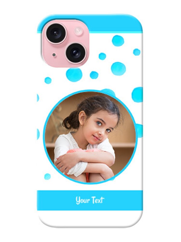 Custom iPhone 15 Custom Phone Covers: Blue Bubbles Pattern Design