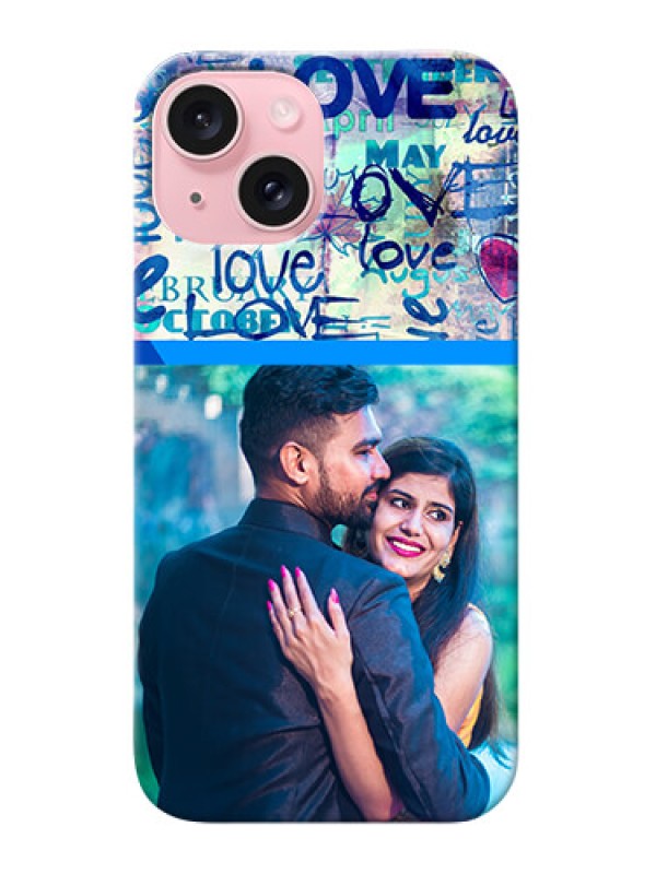 Custom iPhone 15 Mobile Covers Online: Colorful Love Design